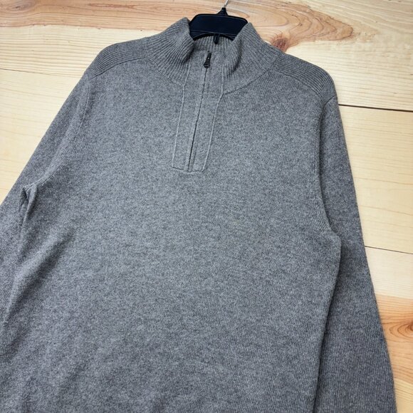 J Crew Sweater Mens Large Brown 1/4 Zip Pullover Wool Alpaca Blend Soft Slim - Picture 2 of 10